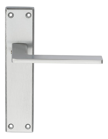 High quality image of Serozzetta - Zone Lever on Latch Backplate - Satin Chrome | Sku. szm035sc | Trade Door Handles.