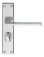 High quality image of Serozzetta - Zone Lever on WC Backplate - Satin Chrome | Sku. szm036sc | Trade Door Handles.