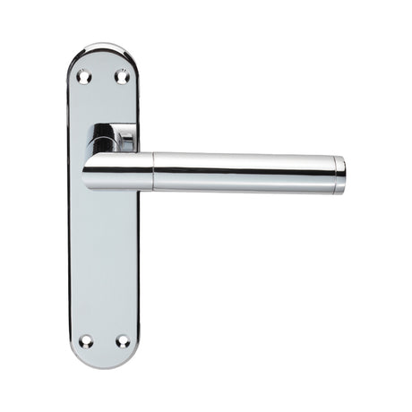 High quality image of Serozzetta - Scope Lever on Latch Backplate - Polished Chrome | Sku. szm045cp | Trade Door Handles.