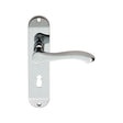 High quality image of Serozzetta - Lever on Lock Backplate - Polished Chrome | Sku. szm131cp | Trade Door Handles.