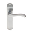 High quality image of Serozzetta - Lever on Latch Backplate - Satin Chrome | Sku. szm132sc | Trade Door Handles.