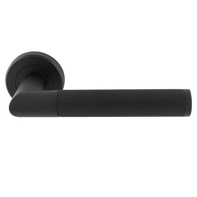 High quality image of Serozzetta - Trend Lines Lever On rose - Matt Black | Sku. szm170mb | Trade Door Handles.