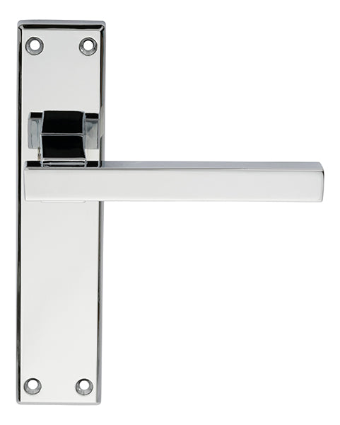 High quality image of Serozzetta - Stratus Lever on Latch Backplate - Polished Chrome | Sku. szm242cp | Trade Door Handles.