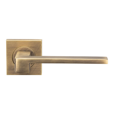 High quality image of Serozzetta - Equi Lever on Square Rose - Antique Brass | Sku. szm370ab | Trade Door Handles.