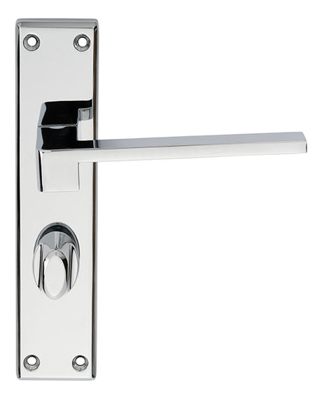 High quality image of Serozzetta - Equi Lever on WC Backplate - Polished Chrome | Sku. szm373cp | Trade Door Handles.