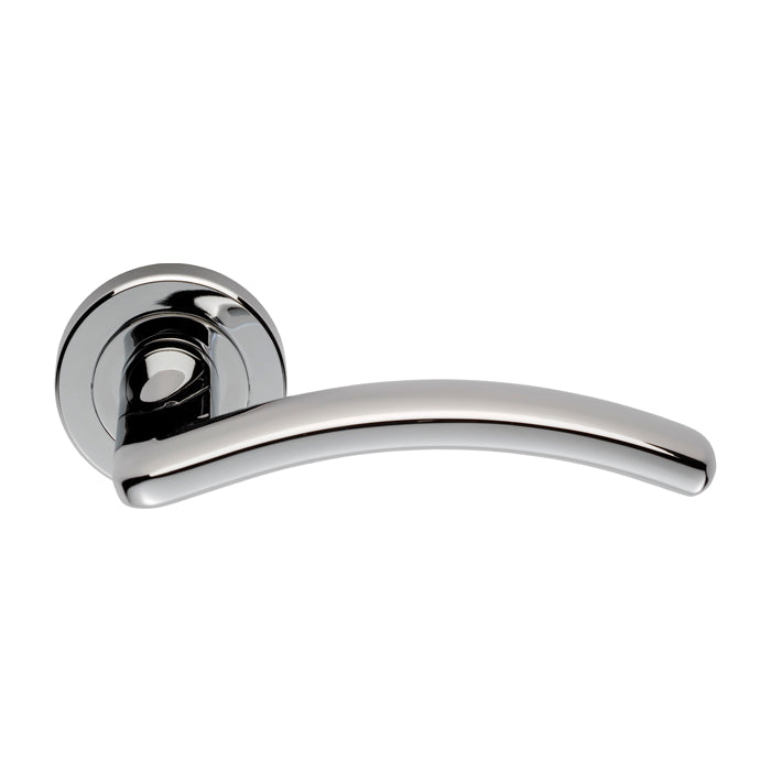 High quality image of Serozzetta - Design Lever on Round Rose - Polished Chrome | Sku. szm380cp | Trade Door Handles.