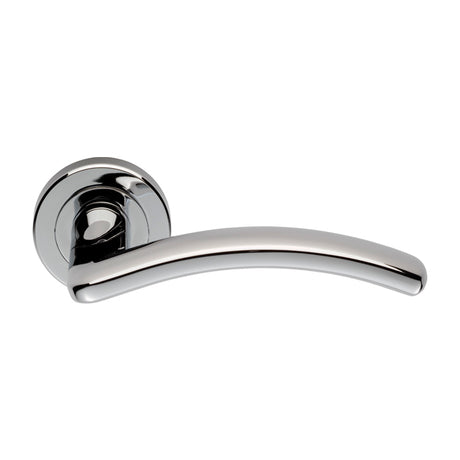 High quality image of Serozzetta - Design Lever on Round Rose - Polished Chrome | Sku. szm380cp | Trade Door Handles.