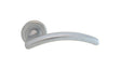 High quality image of Serozzetta - Design Lever on Round Rose - Satin Chrome | Sku. szm380sc | Trade Door Handles.