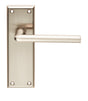 High quality image of Serozzetta - Dieci Lever on Latch Backplate - Satin Nickel | Sku. szr012sn | Trade Door Handles.