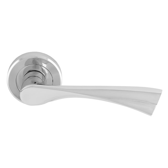 High quality image of Serozzetta - Venti Lever on Rose - Polished Chrome | Sku. szr020cp | Trade Door Handles.