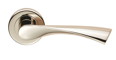 High quality image of Serozzetta - Venti Lever on Rose - Polished Nickel | Sku. szr020pn | Trade Door Handles.