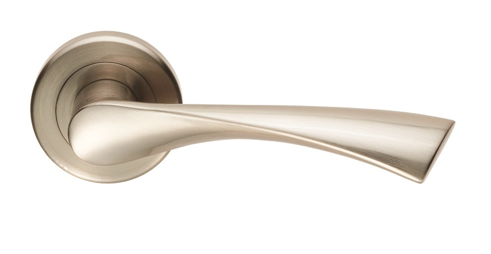 High quality image of Serozzetta - Venti Lever on Rose - Satin Nickel | Sku. szr020sn | Trade Door Handles.
