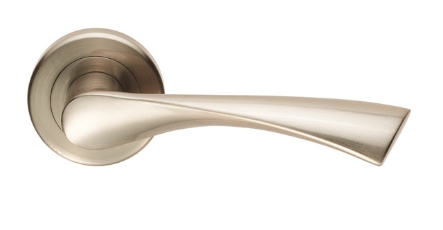 High quality image of Serozzetta - Venti Lever on Rose - Satin Nickel | Sku. szr020sn | Trade Door Handles.