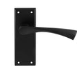 High quality image of Carlisle Brass - Serozzetta Venti Lever on Latch Backplate - Matt Black | Sku. szr022mb | Trade Door Handles.