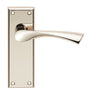 High quality image of Serozzetta - venti lever on face-fix backplate - latch - polished nickel | Sku. szr022pn | Trade Door Handles.