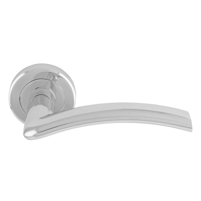 High quality image of Serozzetta - Trenta Lever on Rose Polished Chrome | Sku. szr030cp | Trade Door Handles.