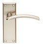 High quality image of Serozzetta - Trenta Lever on Latch Backplate - Satin Nickel | Sku. szr032sn | Trade Door Handles.