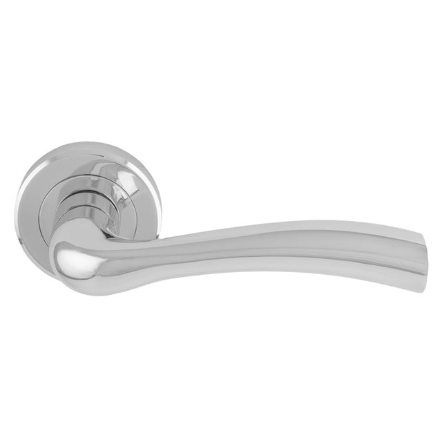High quality image of Serozzetta - Cinquanta Lever on Rose Polished Chrome | Sku. szr050cp | Trade Door Handles.