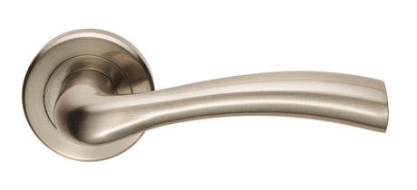 High quality image of Serozzetta - Cinquanta Lever on Rose - Satin Nickel | Sku. szr050sn | Trade Door Handles.