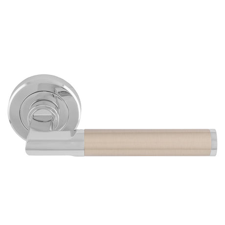 High quality image of Serozzetta - Sessanta Lever on Rose Polished Chrome/Satin Nickel | Sku. szr060cpsn | Trade Door Handles.