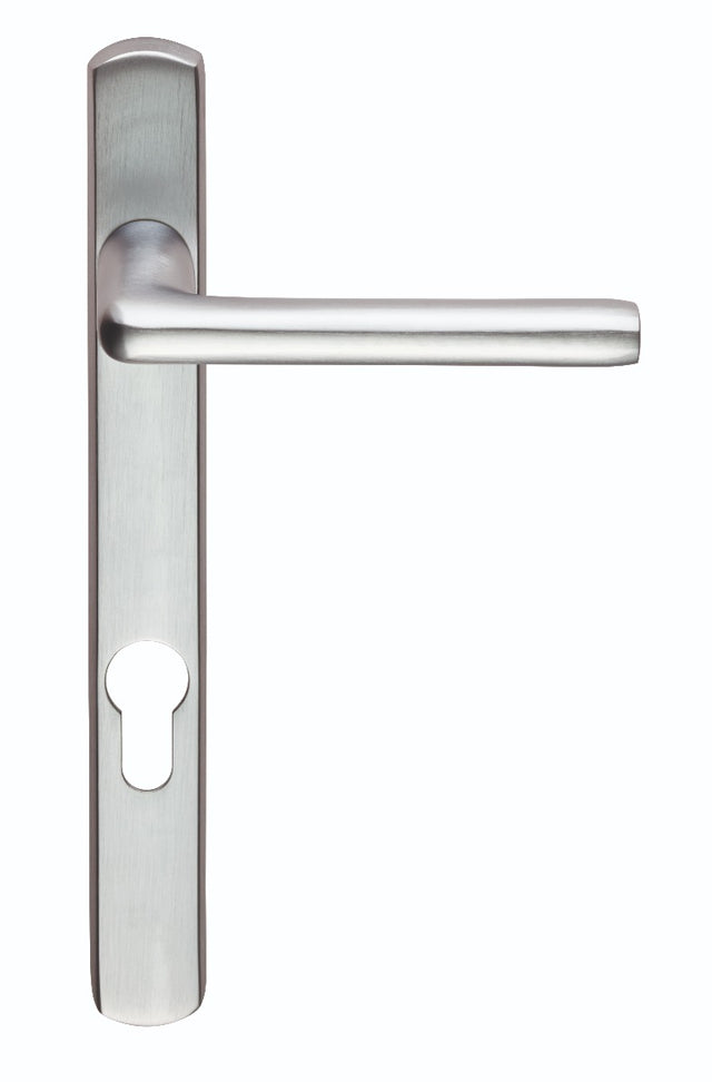 High quality image of Serozzetta - Rosa Lever on Narrow Plate 92mm c/c - Satin Chrome | Sku. szs01np92sc | Trade Door Handles.