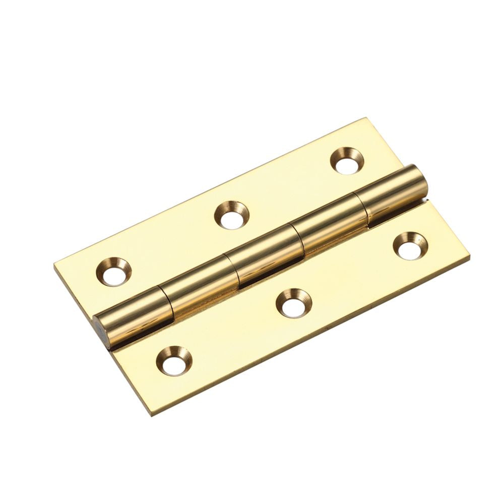 High quality image of the TOP Drawer Fittings - Solid Drawn Brass Butt Hinge - 64 x 35 x 2mm - Polished Brass | Sku. tdf110pb | available to order from Trade Door Handles.
