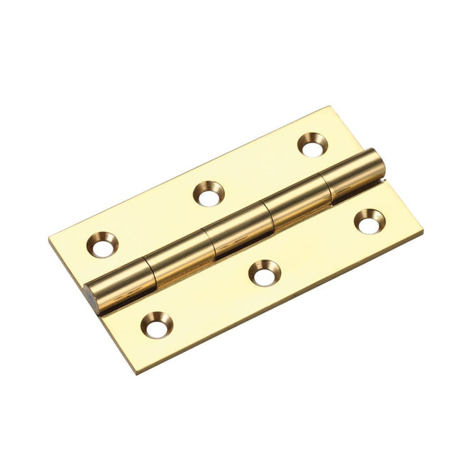 High quality image of the TOP Drawer Fittings - Solid Drawn Brass Butt Hinge - 64 x 35 x 2mm - Polished Brass | Sku. tdf110pb | available to order from Trade Door Handles.