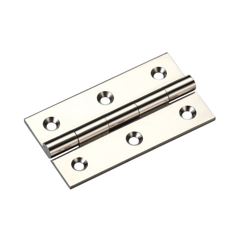 High quality image of the TOP Drawer Fittings - Solid Drawn Brass Butt Hinge - 64 x 35 x 2mm - Polished Nickel | Sku. tdf110pn | available to order from Trade Door Handles.