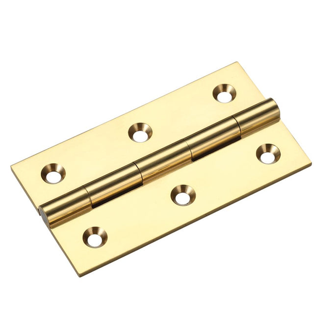 High quality image of the TOP Drawer Fittings - Solid Drawn Brass Butt Hinge - 75 x 41 x 2mm - Polished Brass | Sku. tdf115pb | available to order from Trade Door Handles.