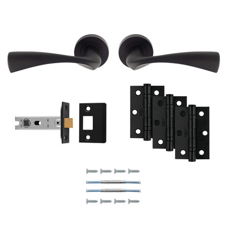 High quality image of Carlisle Brass - Sintra Latch Pack - Ultimate Door Pack - Matt Black | Sku. udp007mb-intb | Trade Door Handles.
