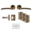 High quality image of Carlisle Brass - Tavira Latch Pack - Ultimate Door Pack - Antique Brass | Sku. udp009ab-intb | Trade Door Handles.