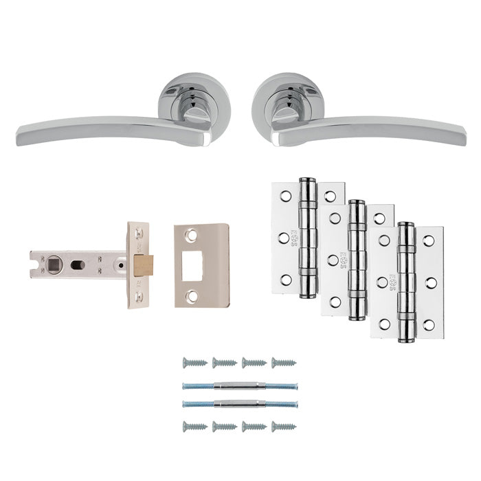 High quality image of Carlisle Brass - Tavira Latch Pack - Ultimate Door Pack - Polished Chrome | Sku. udp009cp-intb | Trade Door Handles.
