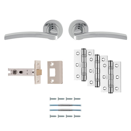 High quality image of Carlisle Brass - Tavira Latch Pack - Ultimate Door Pack - Polished Chrome | Sku. udp009cp-intb | Trade Door Handles.