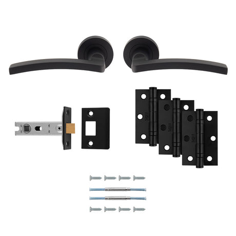 High quality image of Carlisle Brass - Tavira Latch Pack - Ultimate Door Pack - Matt Black | Sku. udp009mb-intb | Trade Door Handles.