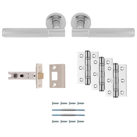 High quality image of Serozzetta - Lagos Latch Pack - Ultimate Door Pack - Polished Chrome | Sku. udp010cp-intb | Trade Door Handles.