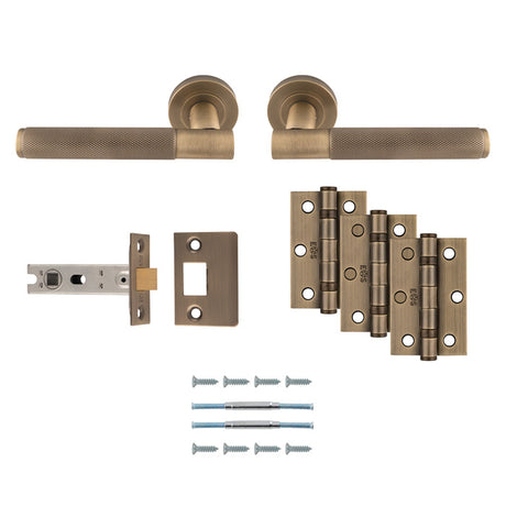 High quality image of Serozzetta - Lagos Latch Pack - Ultimate Door Pack - Antique Brass | Sku. udp010ab-intb | Trade Door Handles.