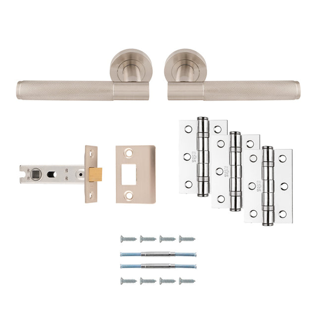 High quality image of Serozzetta - Lagos Latch Pack - Ultimate Door Pack - Satin Nickel | Sku. udp010sn-intb | Trade Door Handles.