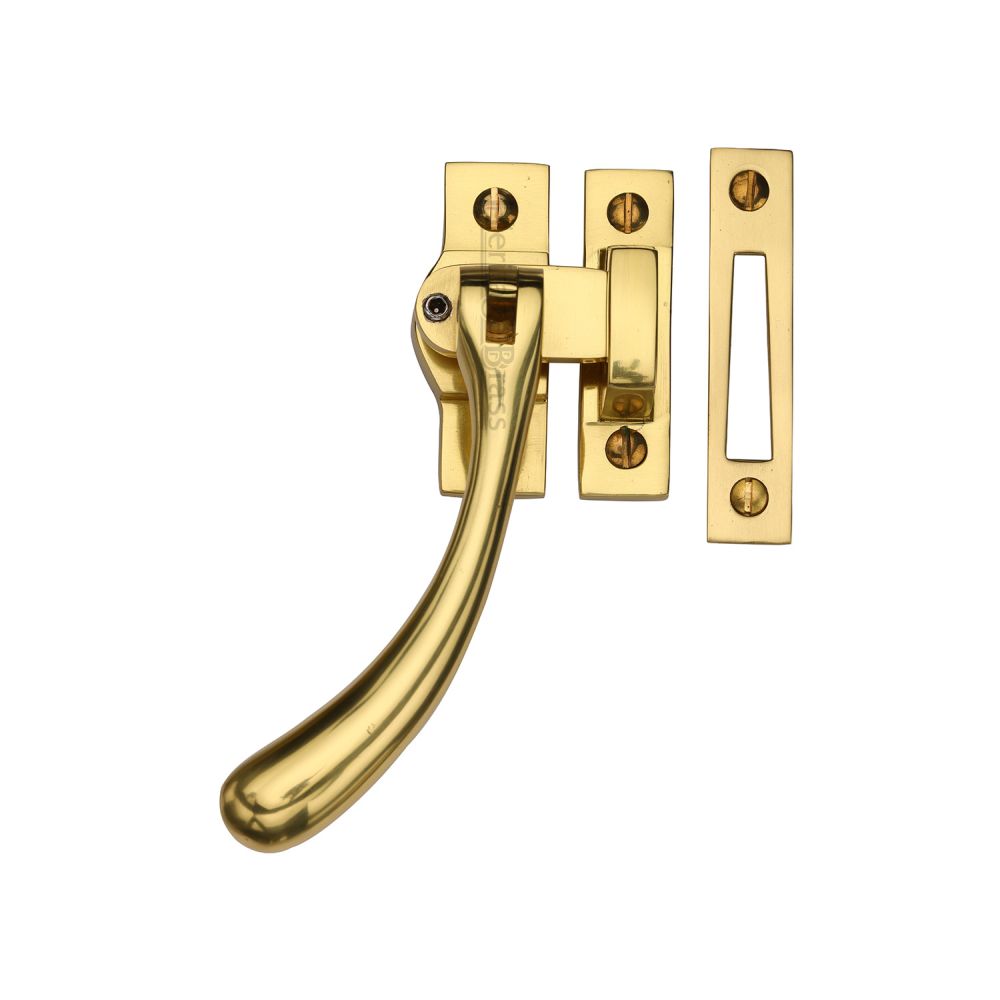 High quality image of Heritage Brass - Window Fastener Lockable Polished Brass | Sku. v1008l-mp-hp-pb | available to order from Trade Door Handles in Kendal.