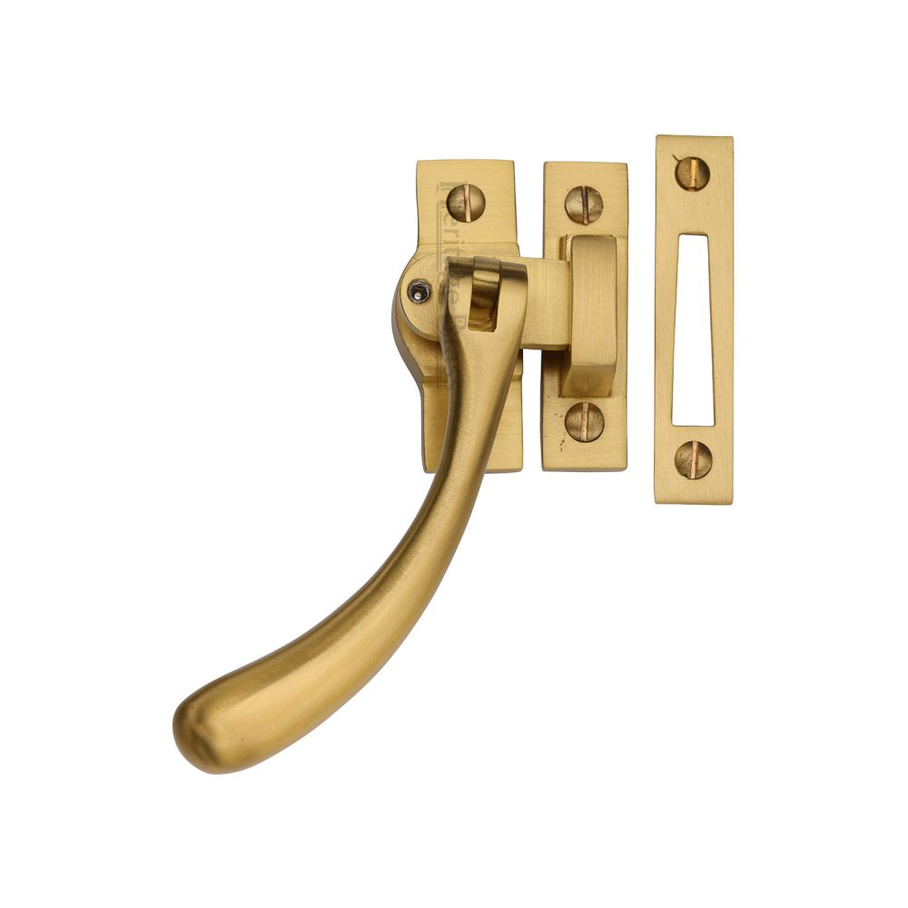 High quality image of Heritage Brass - Window Fastener Lockable Satin Brass | Sku. v1008l-mp-hp-sb | available to order from Trade Door Handles in Kendal.