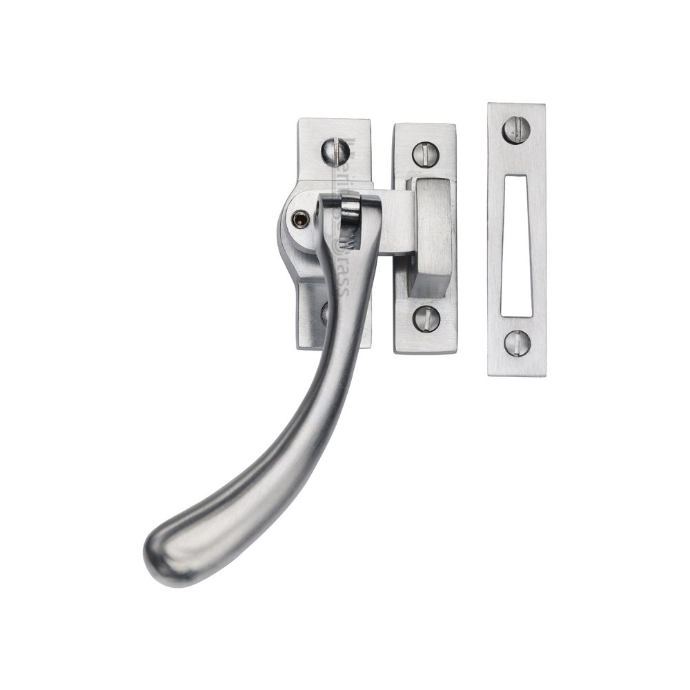 High quality image of Heritage Brass - Window Fastener Lockable Satin Chrome | Sku. v1008l-mp-hp-sc | available to order from Trade Door Handles in Kendal.