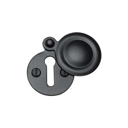 Heritage Brass Covered Keyhole Round Matt Black Finish