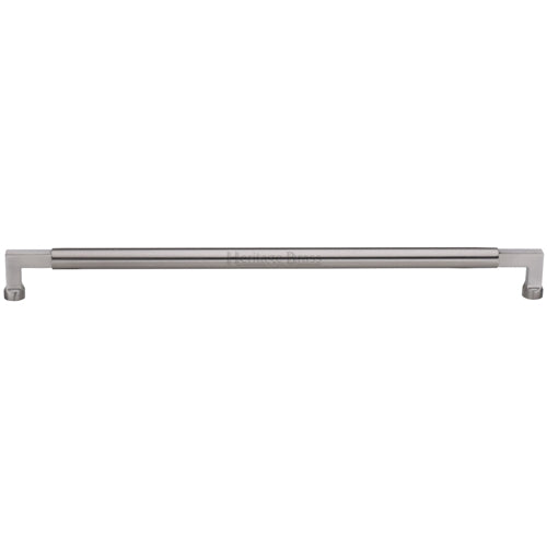 Heritage Brass Door Pull Handle Bauhaus Design 635mm Satin Nickel Finish