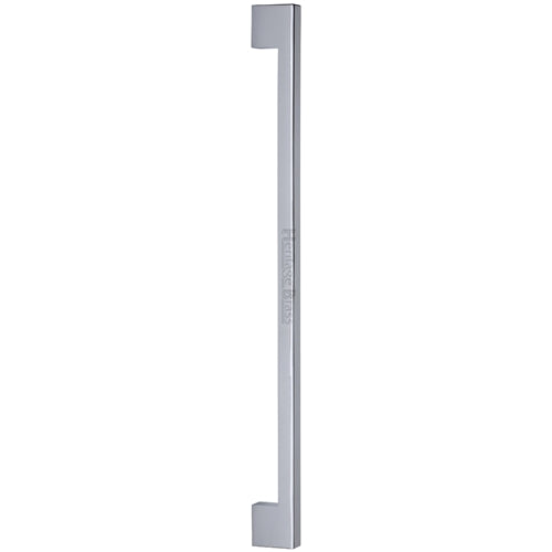 Heritage Brass Door Pull Handle Metro Design 636mm Polished Chrome Finish