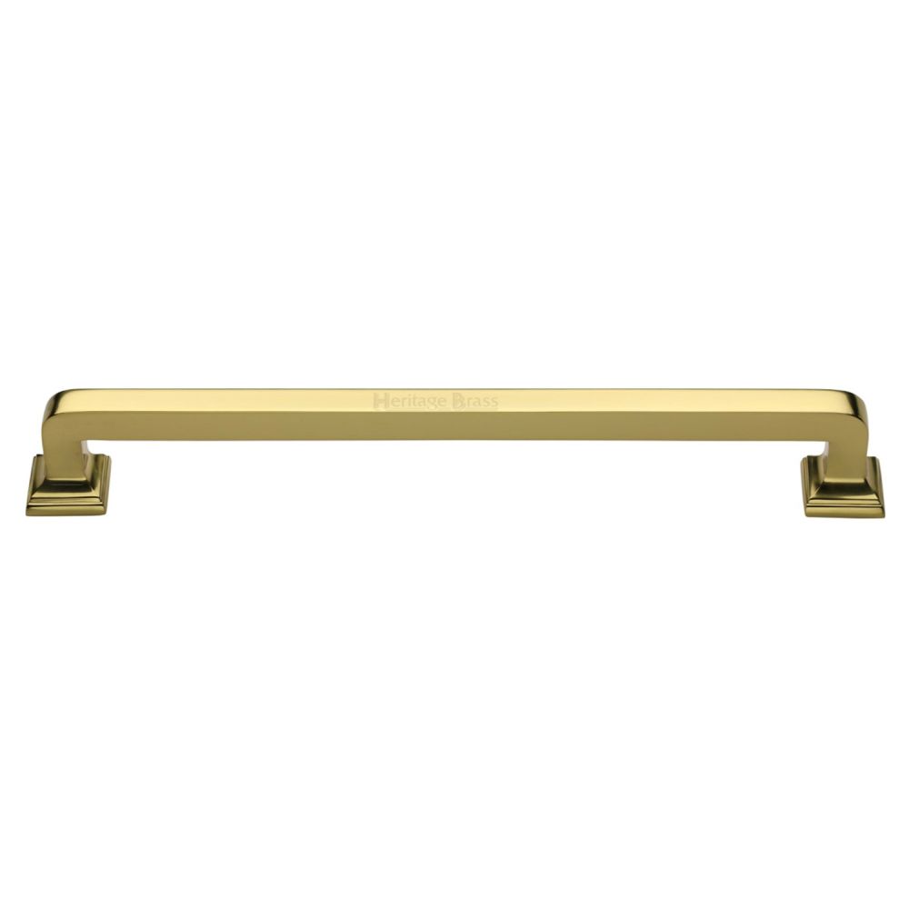 High quality image of Heritage Brass - Door Pull Handle Square Vintage Design 490mm Polished Brass Finish | Sku. v1964-490-pb | available to order from Trade Door Handles in Kendal.