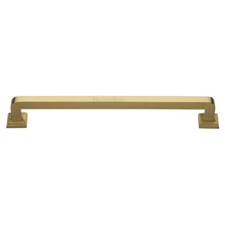 High quality image of Heritage Brass - Door Pull Handle Square Vintage Design 490mm Satin Brass Finish | Sku. v1964-490-sb | available to order from Trade Door Handles in Kendal.
