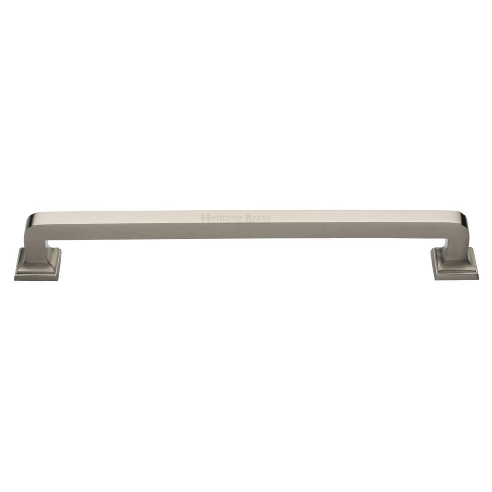 High quality image of Heritage Brass - Door Pull Handle Square Vintage Design 490mm Satin Nickel Finish | Sku. v1964-490-sn | available to order from Trade Door Handles in Kendal.