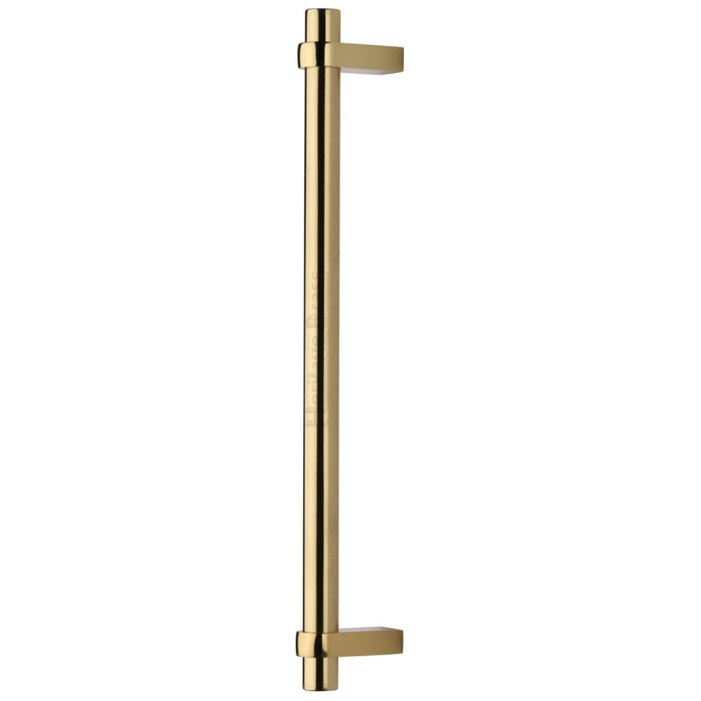 High quality image of Heritage Brass - Door Pull Handle Industrial Design 505mm Polished Brass Finish | Sku. v2485-505-pb | available to order from Trade Door Handles in Kendal.