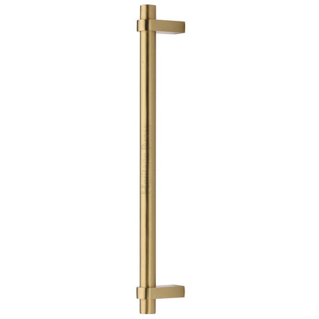 High quality image of Heritage Brass - Door Pull Handle Industrial Design 505mm Satin Brass Finish | Sku. v2485-505-sb | available to order from Trade Door Handles in Kendal.