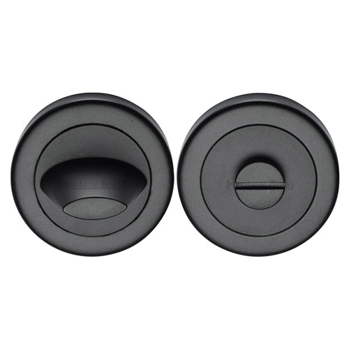 Heritage Brass Thumbturn &amp; Emergency Release for Bathroom &amp; Bedroom Doors Matt Black Finish