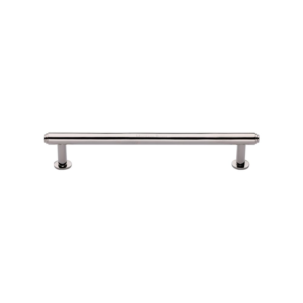 High quality image of Heritage Brass - Cabinet Pull Step Design with 16mm Rose 128mm CTC Polished Nickel F | Sku. v4411-128-pnf | Trade Door Handles, Kendal.